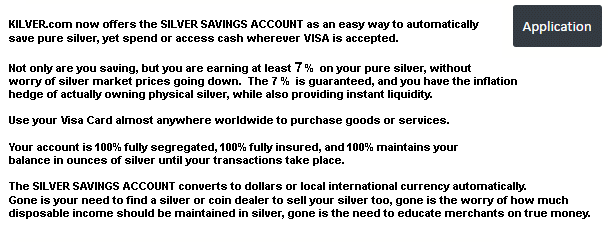 The KILVER.com Silver Debit Card